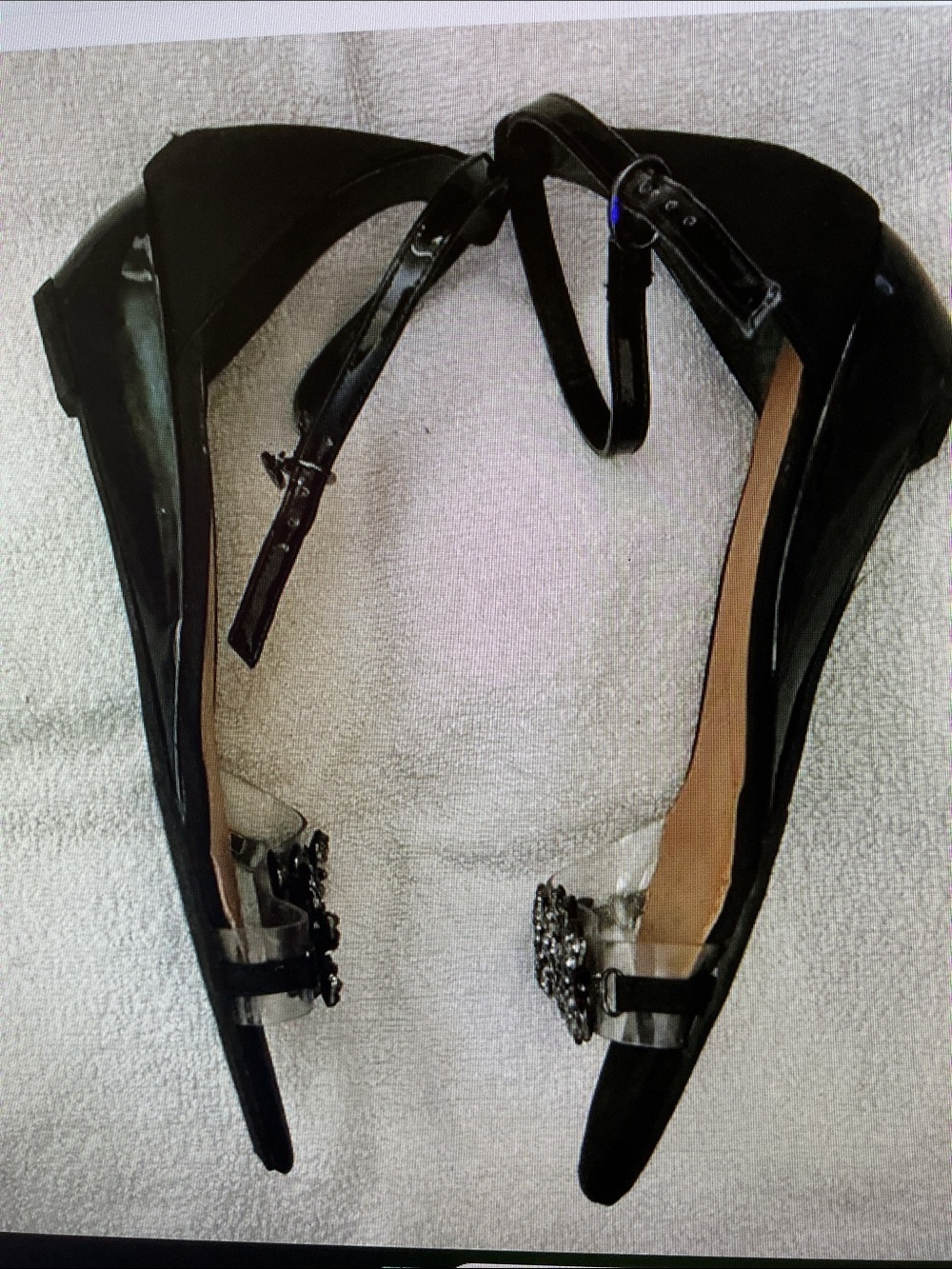 J.Renee Black Crystal-Embellished Ankle-Strap Sandals - Picture 4 of 9